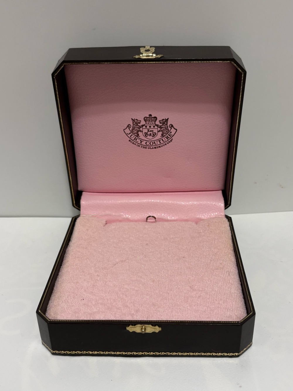 Vintage Juicy Couture Black Exterior & Pink Lined Empty Jewelry Case